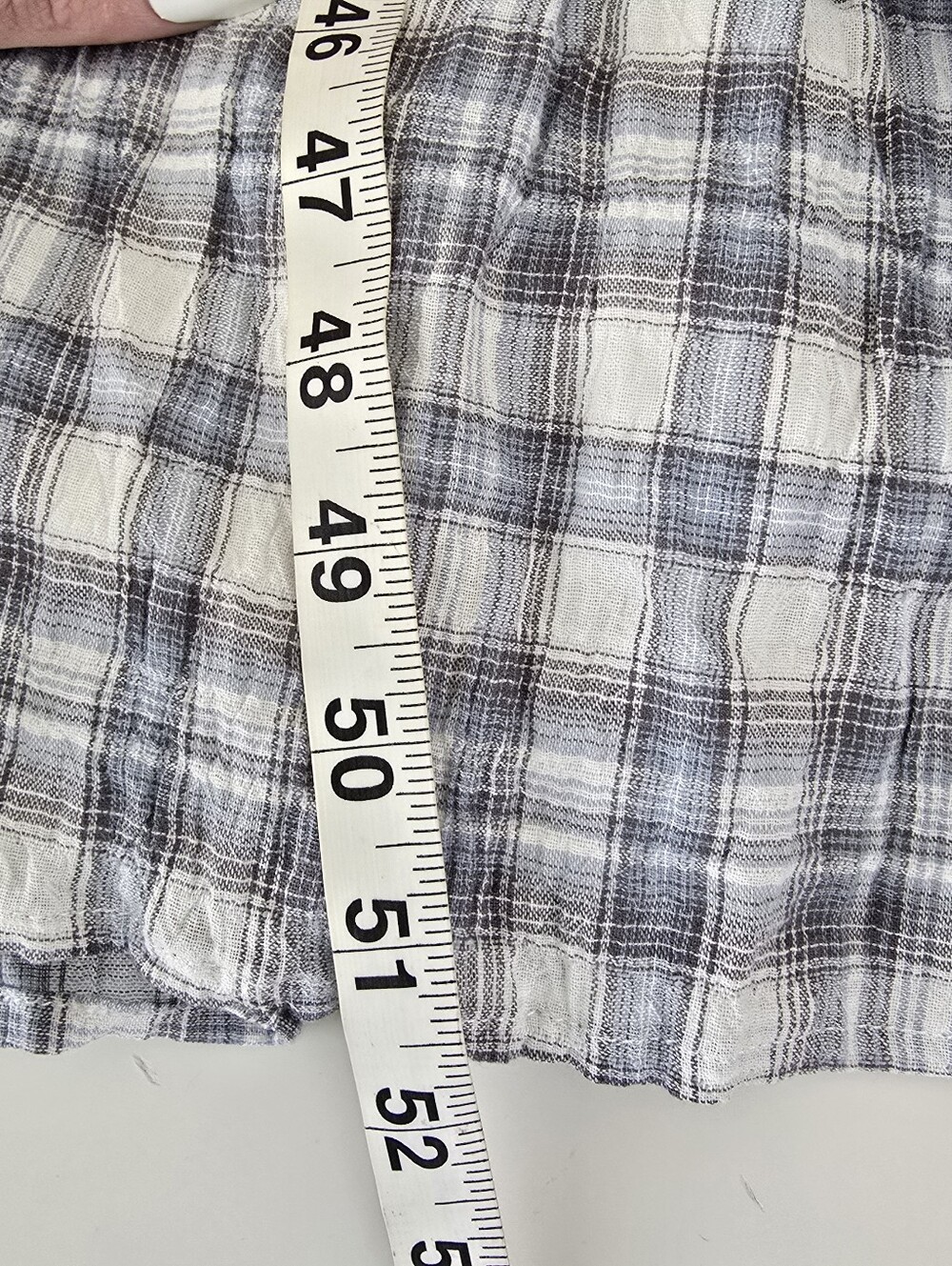 Peppermayo Malia Shirred Maxi Dress Blue Grey Check Plaid 8 Smocked Ruffles - Picture 11 of 14